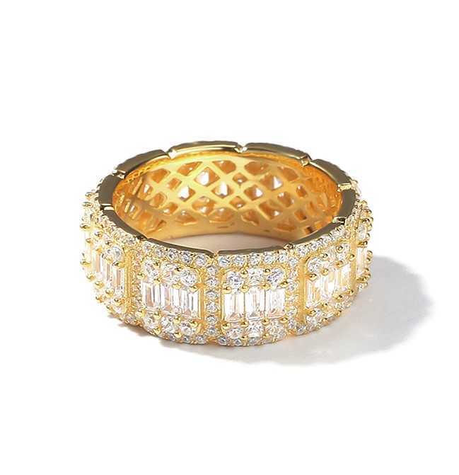 Aaa Gems Mens Baguette Diamond Band Ring Real Vvs Wedding Iced Out Moissanite