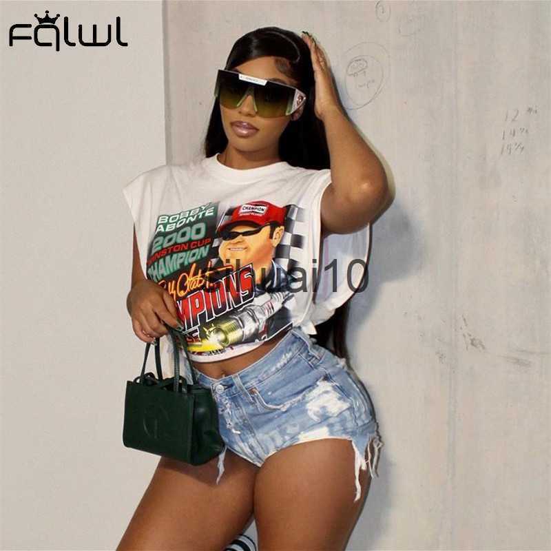 Women's T-Shirt FQLWL Summer Streetwear Sleeveless Bandage Crop Tops Women 2022 Funny O Neck Graphic T Shirts Tees Loose T Shirt White Tops J0627, Blue
Women's T-Shirt FQLWL Summer Streetwear Sleeveless Bandage Crop Tops Women 2022 Funny O Neck Graphic T Shirts Tees Loose T Shirt White Tops J0627, Blue
