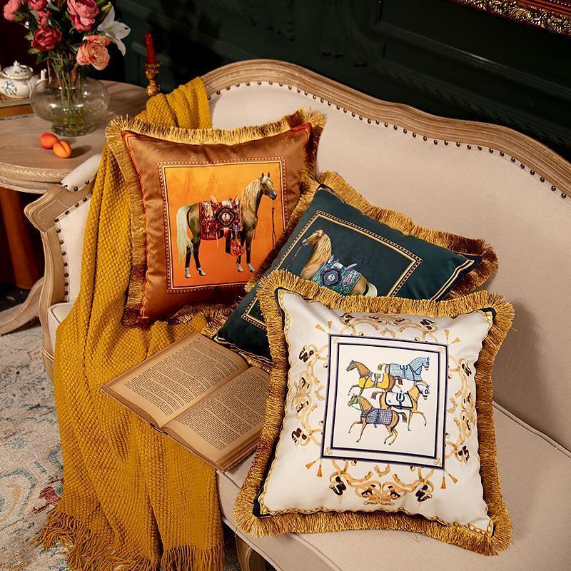 Decorative Pillow Retro Veet Throw Pillows Sofa Tassel Cushion Home Decoration Hugs Office Are Available 230626