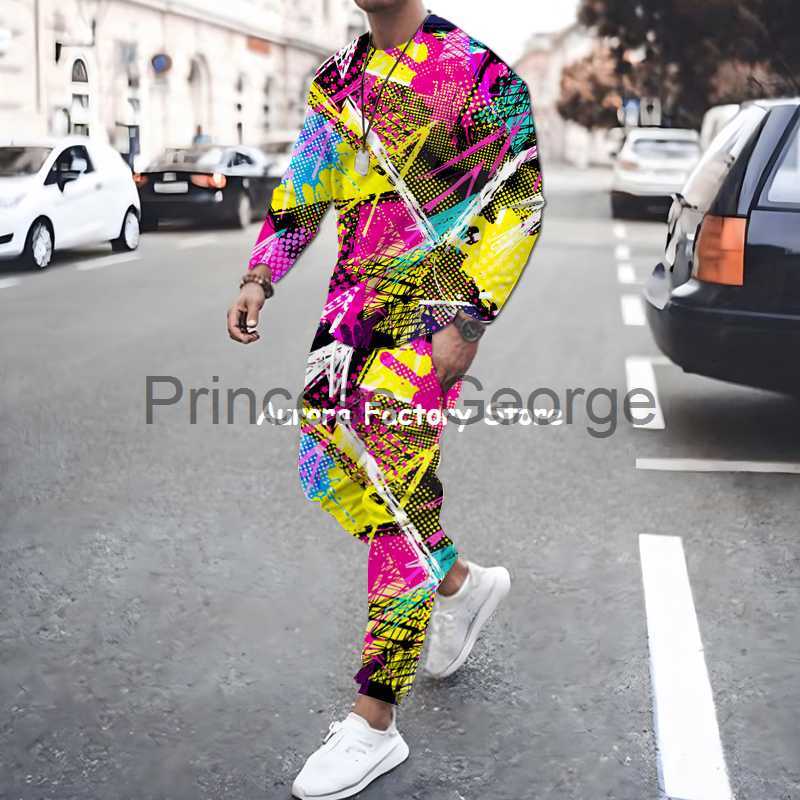 Men's Tracksuits Men's Spring Autumn Tracksuit Casual Art Print TShirt Trousers Set Fashion Suit Male Outfit Clothing Colorful Streetwear x0627, Tc2230
Men's Tracksuits Men's Spring Autumn Tracksuit Casual Art Print TShirt Trousers Set Fashion Suit Male Outfit Clothing Colorful Streetwear x0627, Tc2230