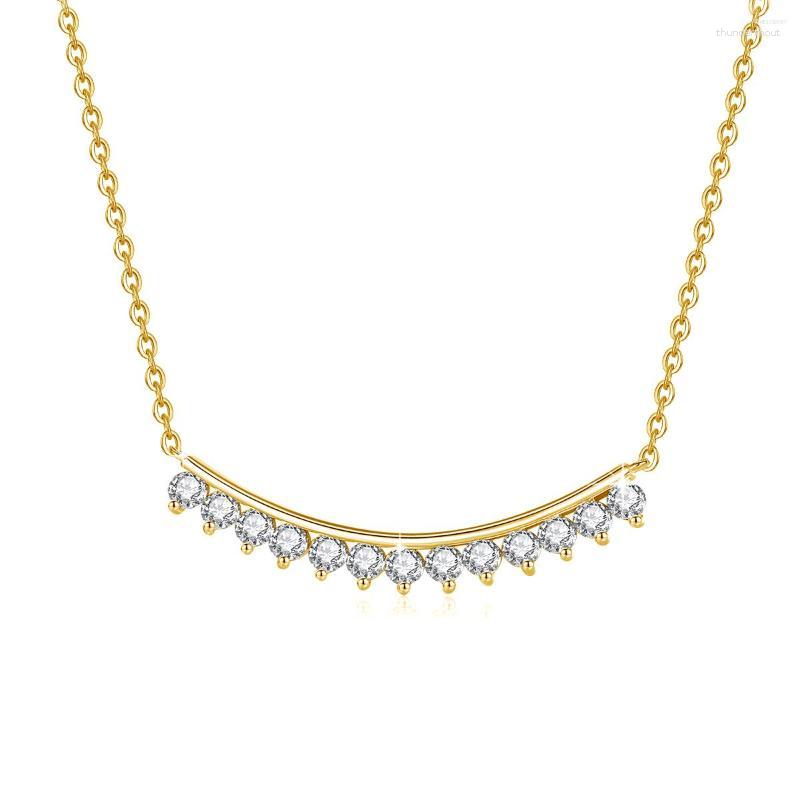 Chains Yellow Gold 1.3ct Moissanite Chocker Necklace For Women Sparkling Diamond Smile Bar Pendant Wedding Party Jewelry Gift
Chains Yellow Gold 1.3ct Moissanite Chocker Necklace For Women Sparkling Diamond Smile Bar Pendant Wedding Party Jewelry Gift