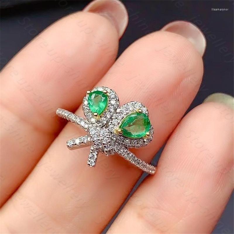 Cluster Rings Fine Natural Emerald Ring 925 Silver Lady Gift Simple Birthday Present Wedding
Cluster Rings Fine Natural Emerald Ring 925 Silver Lady Gift Simple Birthday Present Wedding
