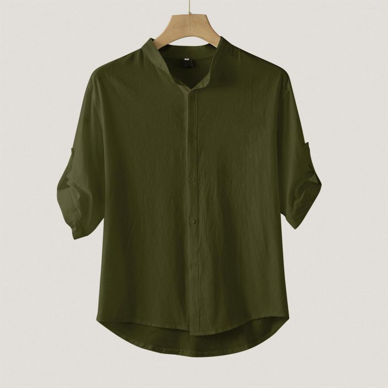 Men's Casual Shirts Harajuku For Men Summer Tee Solid Color Short Sleeve Stand Collar Streetwear Shirt Blouse Tops Camisas, Army green
Men's Casual Shirts Harajuku For Men Summer Tee Solid Color Short Sleeve Stand Collar Streetwear Shirt Blouse Tops Camisas, Army green