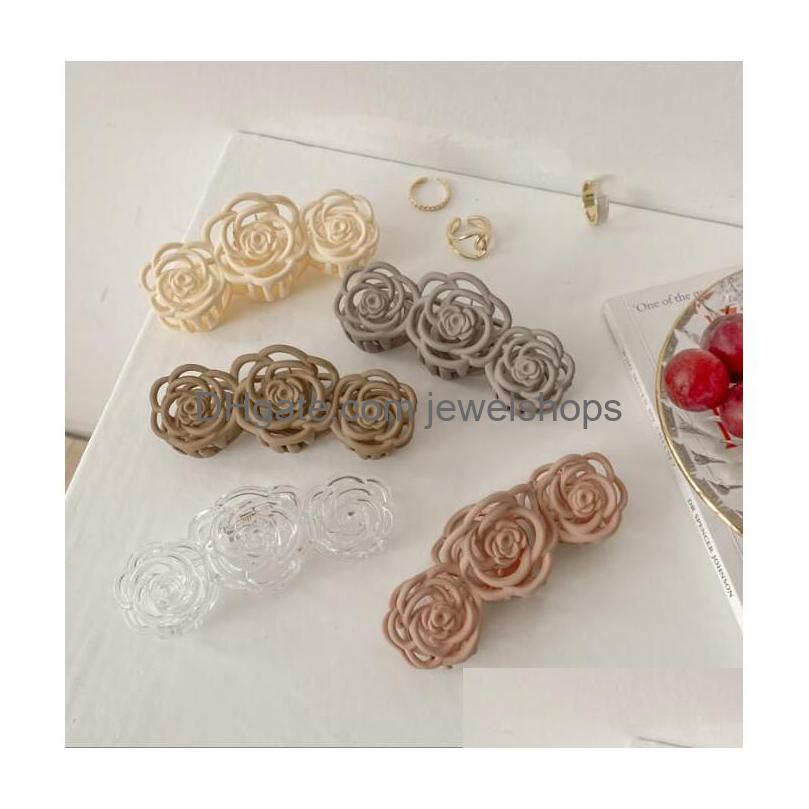 Hair Clips Barrettes Rose Shape Claw Jaw Nonslip Hairs Clamps Hairpin Holder Headdress Girl Go Out Single Color Drop Delivery Jewe Dhthn
Hair Clips Barrettes Rose Shape Claw Jaw Nonslip Hairs Clamps Hairpin Holder Headdress Girl Go Out Single Color Drop Delivery Jewe Dhthn