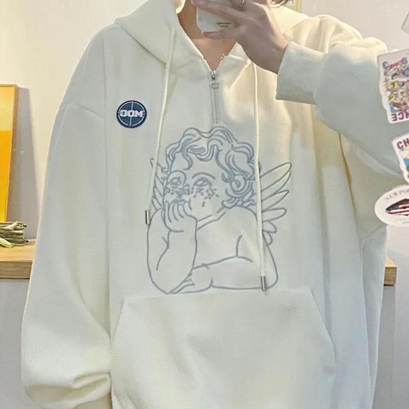 Women's Hoodies Women Hoodie Streetwear Angel Print Half Zipper Hooded Sweater Thin And Fleece Sweatshirt Long Sleeves Casual Ladies Tops
Women's Hoodies Women Hoodie Streetwear Angel Print Half Zipper Hooded Sweater Thin And Fleece Sweatshirt Long Sleeves Casual Ladies Tops