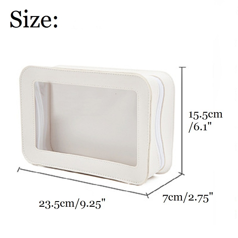 Cosmetic Bags Cases Simple Transparent Toiletry Bag Large Capacity Makeup Case Zipper Storage Bag Clear Plastic PVC Waterproof Cosmetic Bag 230627