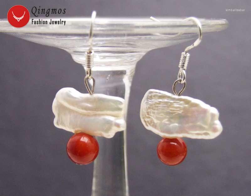 Dangle Earrings Qingmos 12-15mm White Freshwater Natural Biwa Pearl For Women With 6mm Round Red Coral Hook Earring 444
Dangle Earrings Qingmos 12-15mm White Freshwater Natural Biwa Pearl For Women With 6mm Round Red Coral Hook Earring 444
