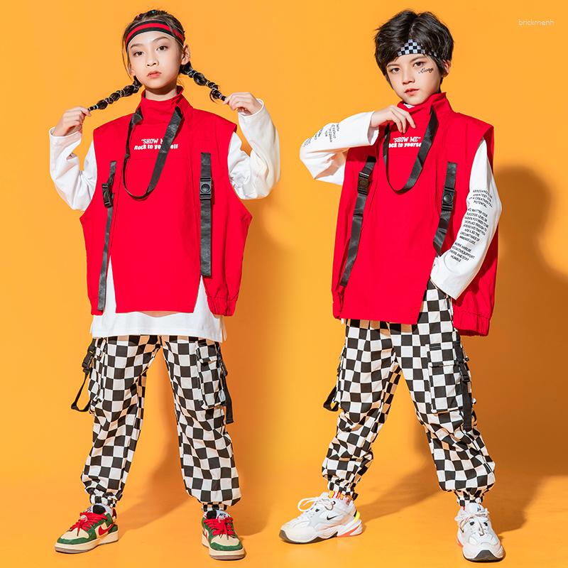 Stage Wear Ballroom Hip Hop Dance Clothes Tactical Vest Chessboard Pants For Girls Boys Street Performance Outfit BL7245, Tops
Stage Wear Ballroom Hip Hop Dance Clothes Tactical Vest Chessboard Pants For Girls Boys Street Performance Outfit BL7245, Tops