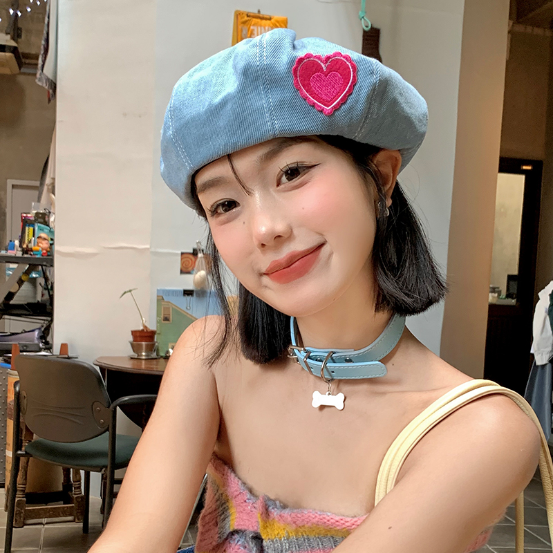 Pink Love Denim Beret Hats Women Spring and Summer Korean Shows Face Small Versatile Retro Painter Cap Japanese Y2K Berets
Pink Love Denim Beret Hats Women Spring and Summer Korean Shows Face Small Versatile Retro Painter Cap Japanese Y2K Berets