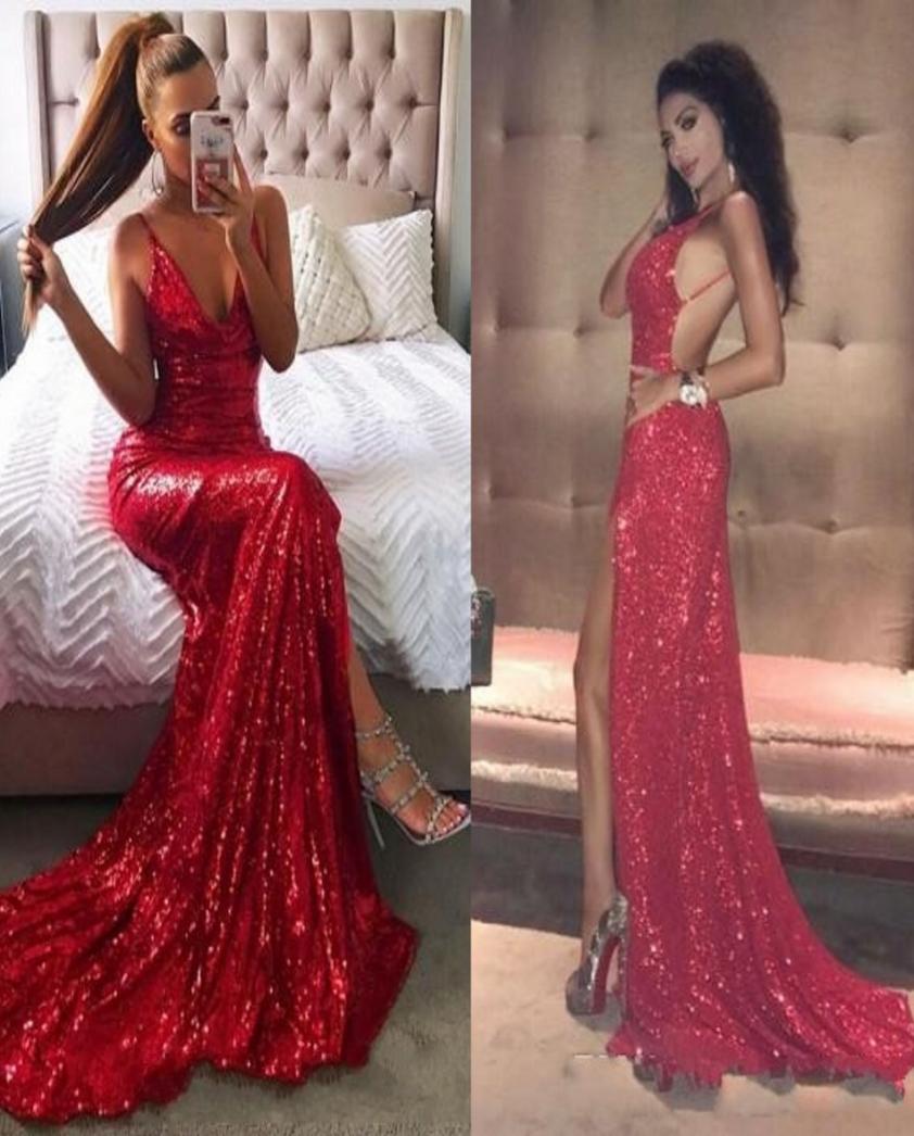 2019 Sexy Criss Cross Backless Red Sequined Prom Dresses Mermaid Spaghetti Straps V Neck Long Split Evening Gowns Cheap BA81594742675, Purple
2019 Sexy Criss Cross Backless Red Sequined Prom Dresses Mermaid Spaghetti Straps V Neck Long Split Evening Gowns Cheap BA81594742675, Purple