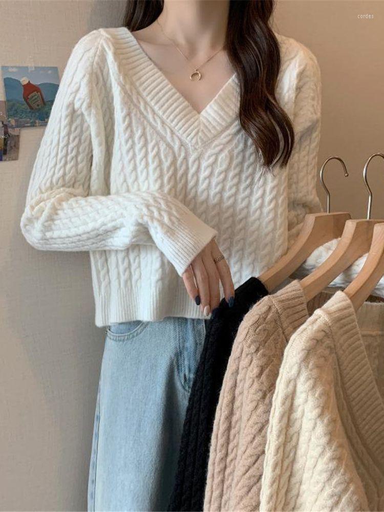 Women' Sweaters Fashion Lazy Style V-neck Twist Pullover Sweater Women Autumn Winter Thin Outer Wear Long-sleeved Knitted Top, Black
Women' Sweaters Fashion Lazy Style V-neck Twist Pullover Sweater Women Autumn Winter Thin Outer Wear Long-sleeved Knitted Top, Black