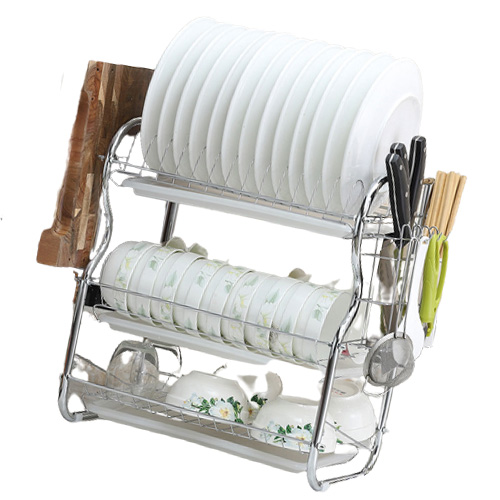 23 Tiers Dish Drying Rack Kitchen Washing Holder Basket Plated Iron Kitchen Knife Sink Dish Drainer Drying Rack Organizer Shelf T8995497