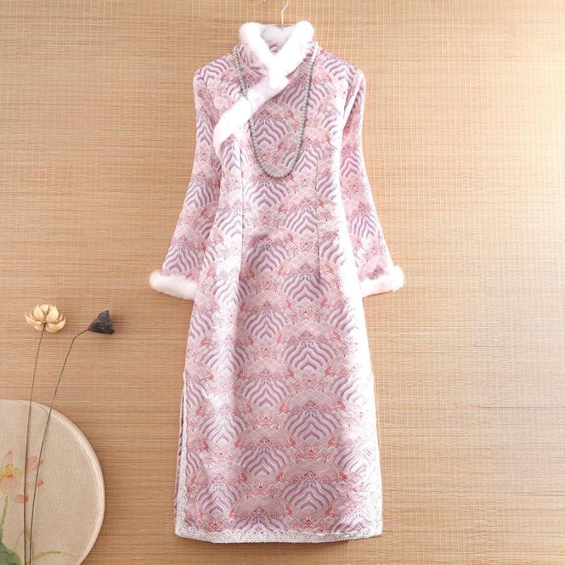 Ethnic Clothing High-end Winter Women Warm Cheongsam Retro Jacquard Floral Elegant Slim 's Hair Lady Qipao Dress Female S-XXL
Ethnic Clothing High-end Winter Women Warm Cheongsam Retro Jacquard Floral Elegant Slim 's Hair Lady Qipao Dress Female S-XXL