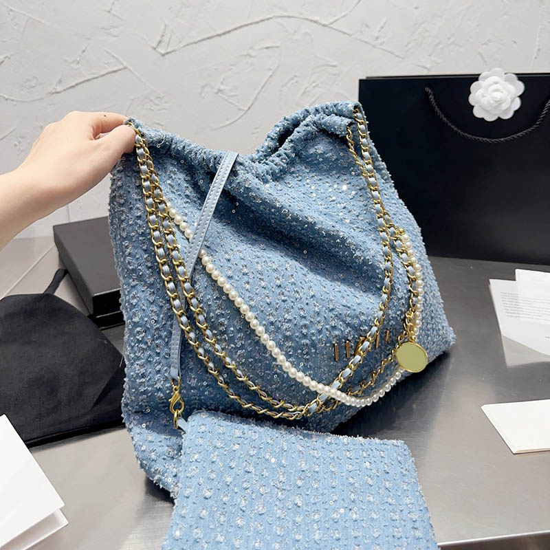 Sky Blue Tweed Women Large Tote Bag Matelasse Quilted Gold Coin Multi Chain Luxury Handbag Vintage Hand-Held Designer Bag Outdoor Shopping Suitcase With Clutch 37CM
Sky Blue Tweed Women Large Tote Bag Matelasse Quilted Gold Coin Multi Chain Luxury Handbag Vintage Hand-Held Designer Bag Outdoor Shopping Suitcase With Clutch 37CM