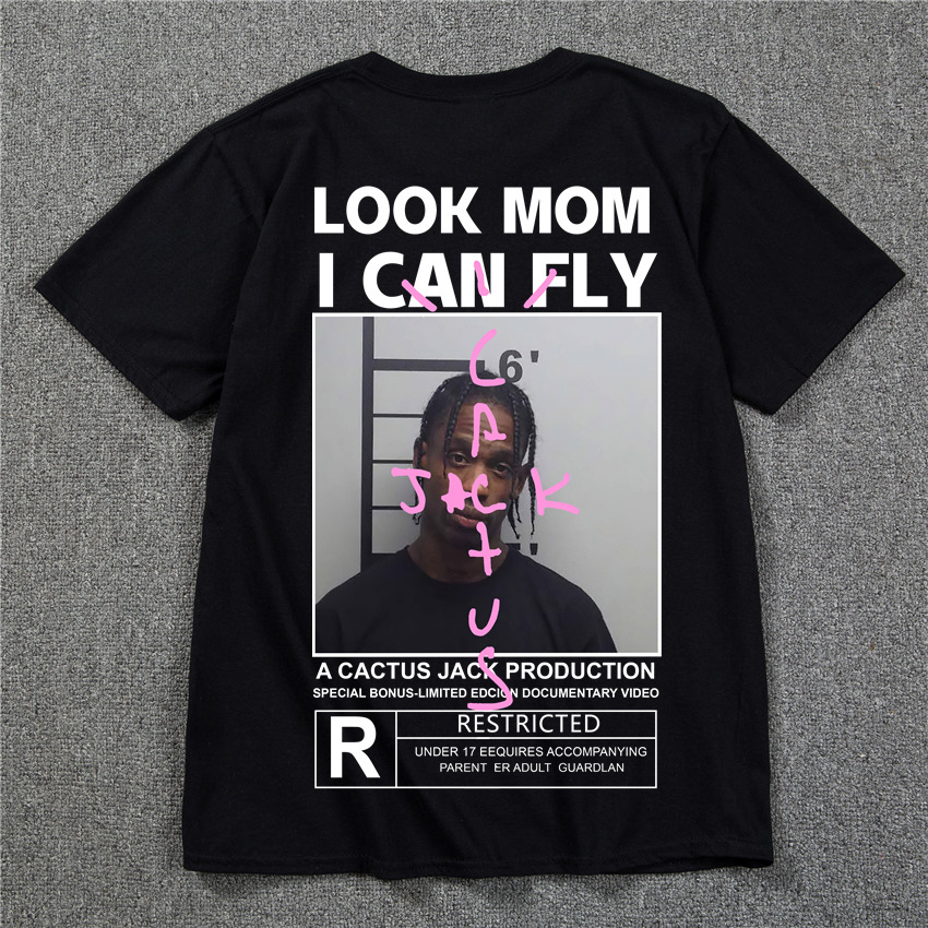 

Men' TShirts Cactus Jack Tshirt Summer Men Women LOOK MOM I CAN FLY Tee ASTROWORLD Hip Hop Short Sleeve Tshirts 230627, White 2