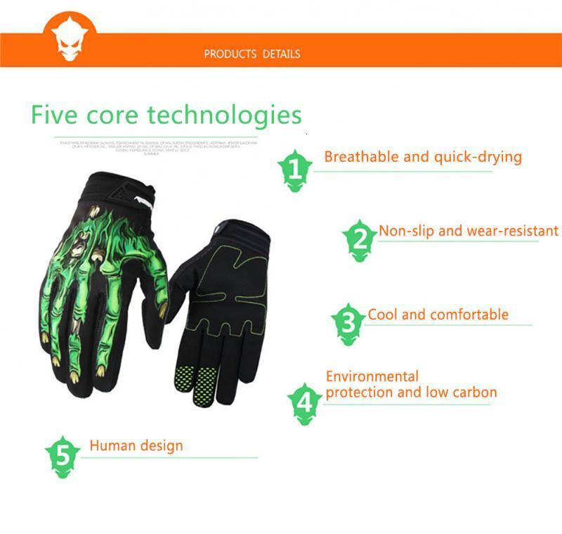 Sports Gloves Skull Rose Motocross Bicycle Gloves MTB Off-Road Mountain Bike Guantes Motorcycle Hard Shell Gloves Outdoor Sport Cycling Glove 230628