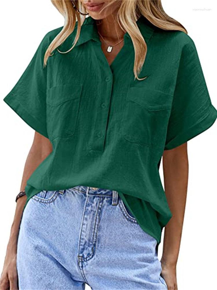 Women' Blouses Summer For Women' Solid Color Short Sleeved Shirt Casual Loose Button V Neck Retro Cotton Green Female Office, Khaki
Women' Blouses Summer For Women' Solid Color Short Sleeved Shirt Casual Loose Button V Neck Retro Cotton Green Female Office, Khaki
