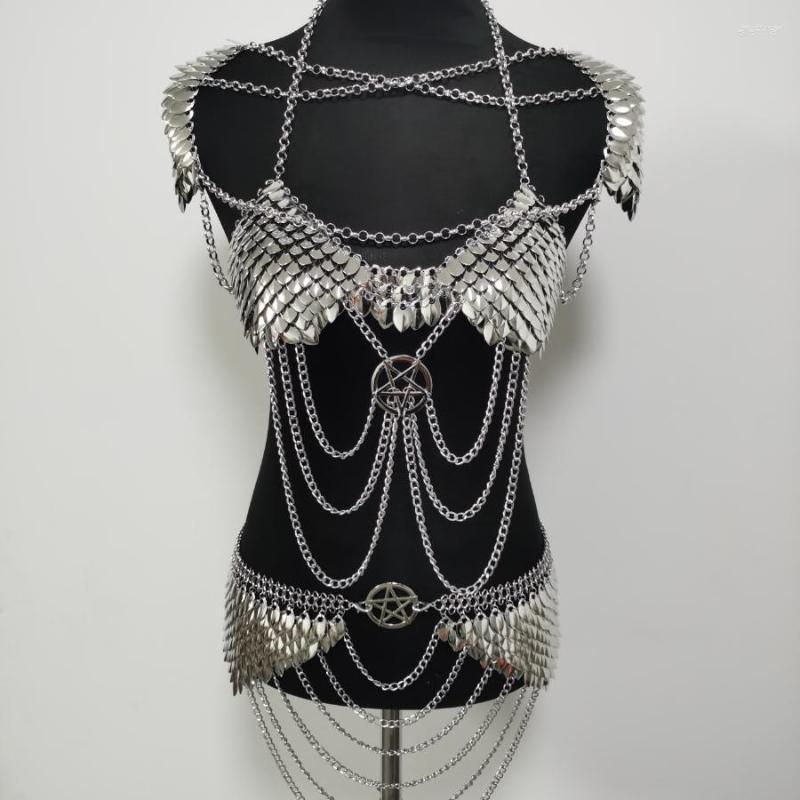 Chains Fashion RJFS27 Mermaid Silver Fish Scales Shoulder Bra Layers Chainmail Dragon Scale Belly Jewelry
Chains Fashion RJFS27 Mermaid Silver Fish Scales Shoulder Bra Layers Chainmail Dragon Scale Belly Jewelry