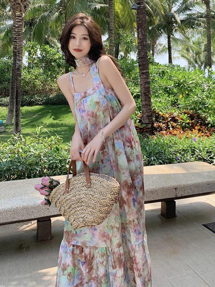 Casual Dresses Summer Sleeveless Women Printed Backless Slip Dress Elegant Slim Waist Female A-line Ladies Vestidos Retro Holiday, Multi
Casual Dresses Summer Sleeveless Women Printed Backless Slip Dress Elegant Slim Waist Female A-line Ladies Vestidos Retro Holiday, Multi