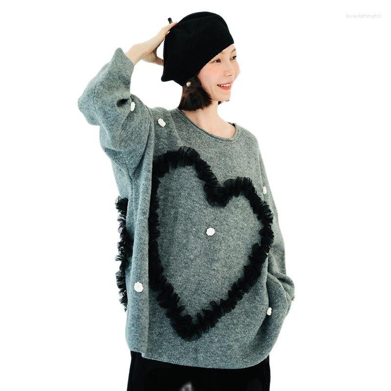 Women' Sweaters Original Design Long Sleeve Round Neck Pullover Sweater Warm In Autumn And Winter Love Pattern Lace Top Knit Shirt, Gray
Women' Sweaters Original Design Long Sleeve Round Neck Pullover Sweater Warm In Autumn And Winter Love Pattern Lace Top Knit Shirt, Gray