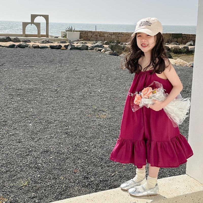Girl Dresses 2023 Summer Overall O-neck Collar Sleeveless A-line Calf Length Cotton Solid Korean Sweet Fashion Casual Designable, Red
Girl Dresses 2023 Summer Overall O-neck Collar Sleeveless A-line Calf Length Cotton Solid Korean Sweet Fashion Casual Designable, Red