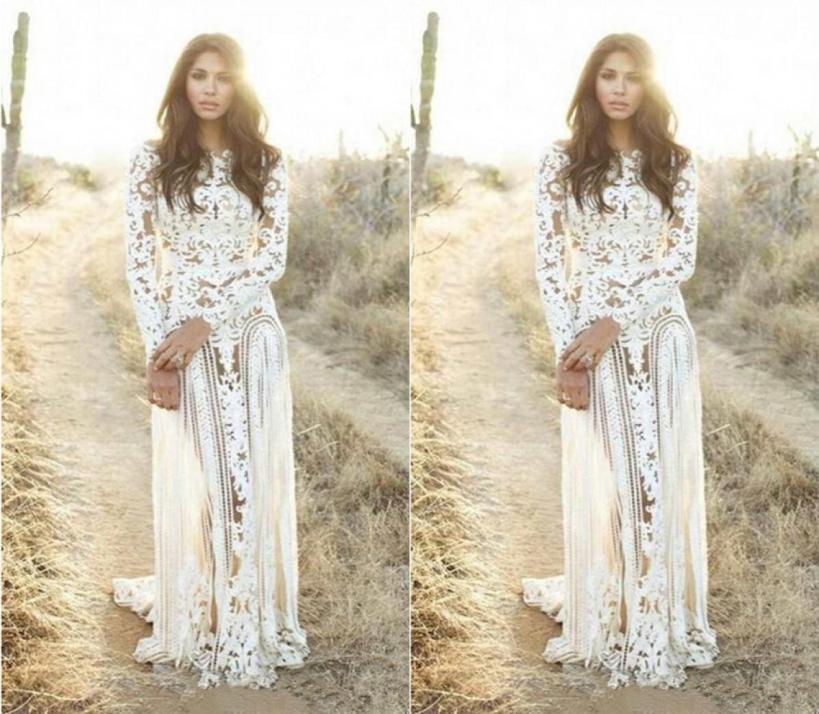 Romantic 2019 Boho Wedding Dresses with Long Sleeves Jewel Neck Lace Sweep Spring Bridal Wedding Gowns9362270, Lavender
Romantic 2019 Boho Wedding Dresses with Long Sleeves Jewel Neck Lace Sweep Spring Bridal Wedding Gowns9362270, Lavender