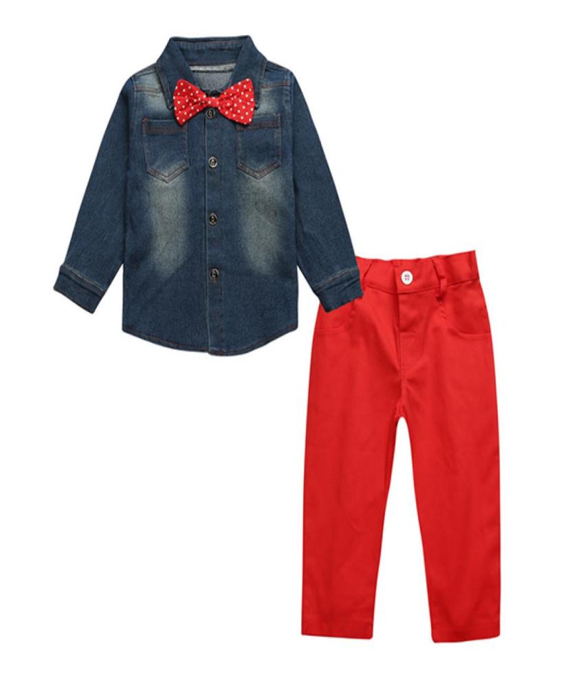 Spring Autumn Boy Clothing Set Children Denim Clothes Toddler Boys Clothes Suit Kids Gentleman Dot Bow Outfits9357347, Red
Spring Autumn Boy Clothing Set Children Denim Clothes Toddler Boys Clothes Suit Kids Gentleman Dot Bow Outfits9357347, Red