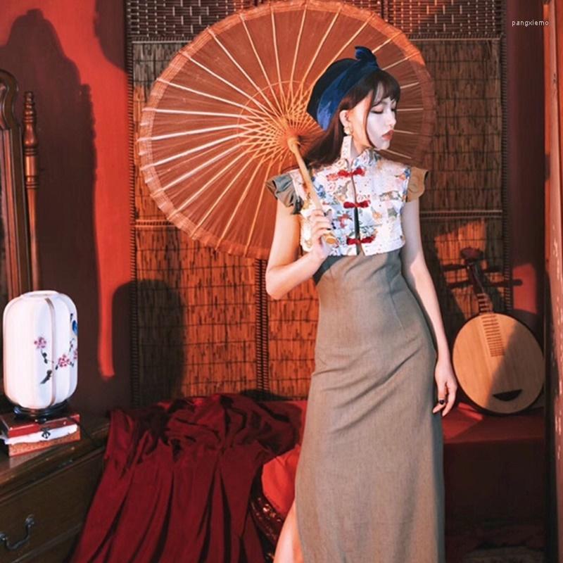Ethnic Clothing Chinese Traditional Dress Cheongsam Shanghai Tang Floral Cape 2 Piece Set Retro Robe Vintage Femme Sexy Oriental TA1442
Ethnic Clothing Chinese Traditional Dress Cheongsam Shanghai Tang Floral Cape 2 Piece Set Retro Robe Vintage Femme Sexy Oriental TA1442