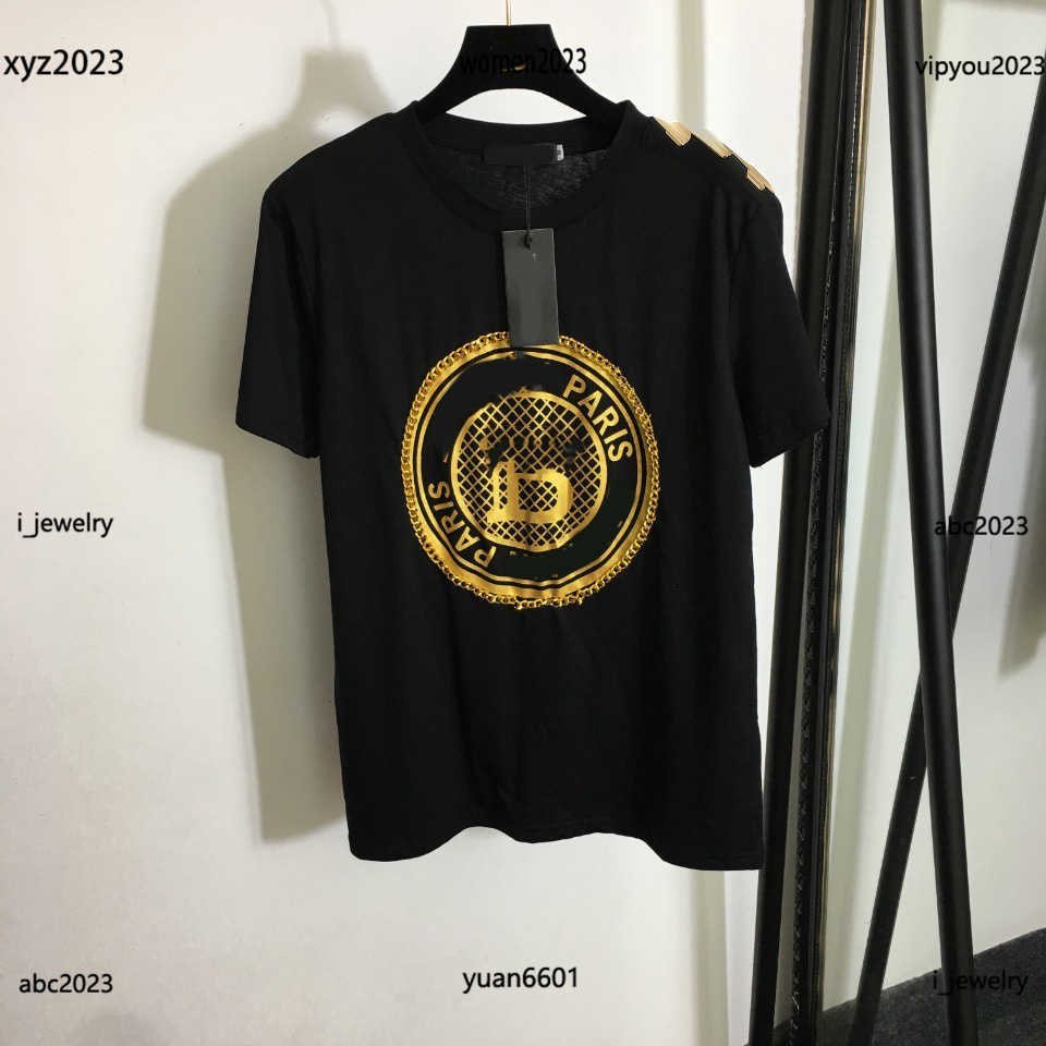 women designer T-Shirt summer Circular chain decoration girl Tees Size -L Gold pattern printing short sleeve tops June25, #1
women designer T-Shirt summer Circular chain decoration girl Tees Size -L Gold pattern printing short sleeve tops June25, #1