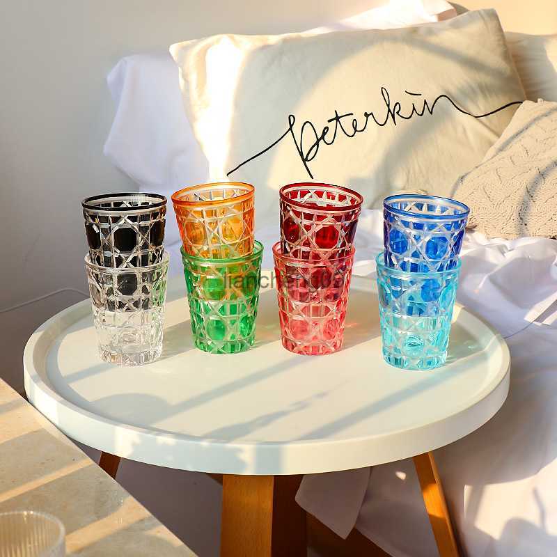 Drinking Cup Water Glass Whiskey Glass Party Cup Coffer Cup Utensils Carved Birthday Gift Nordic Style Round 320ML L230620