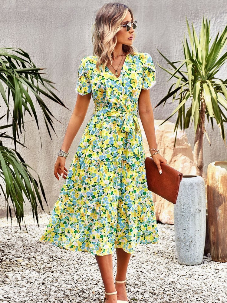 Basic Casual Dresses Bohemia Women Dress Elegant Floral Print Ruffles Summer Ladies Vneck Split Midi Vintage Party 230627, Apricot
Basic Casual Dresses Bohemia Women Dress Elegant Floral Print Ruffles Summer Ladies Vneck Split Midi Vintage Party 230627, Apricot