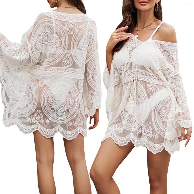 Women's Swimwear Women Cover-up Dress Batwing Sleeve V Neck See-through Loose Summer Beach
Women's Swimwear Women Cover-up Dress Batwing Sleeve V Neck See-through Loose Summer Beach
