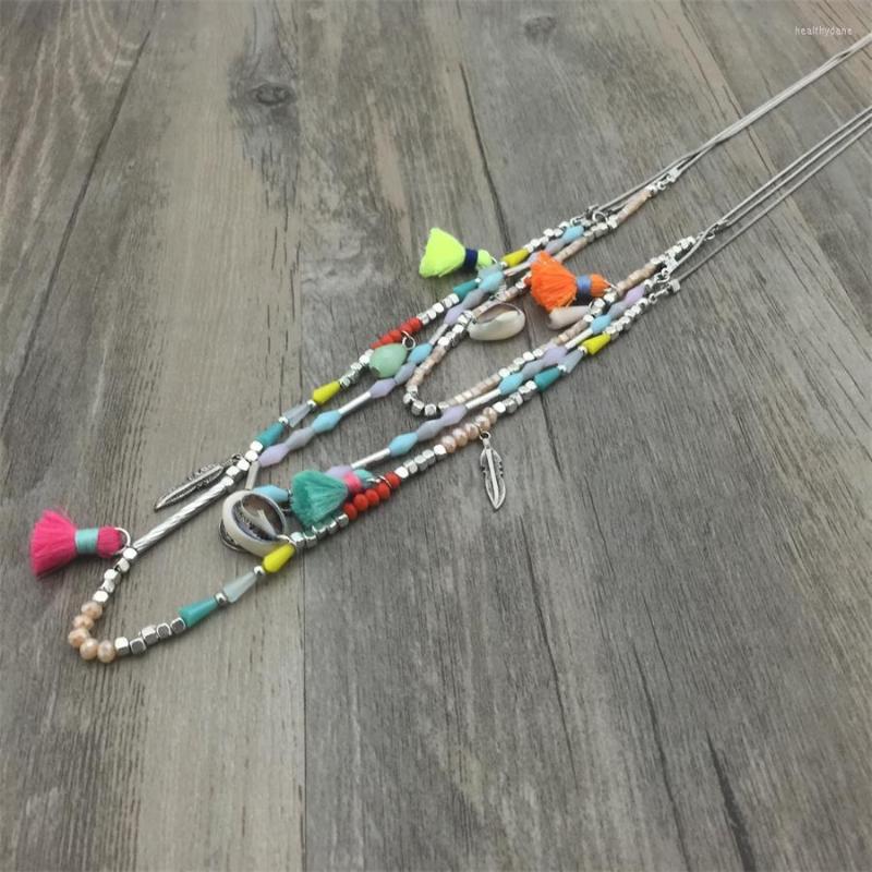 Pendant Necklaces Colorful Bohemia Silver Chain Tassel Statement Multi Layer Necklace Glass Bead For Women Jewelry
Pendant Necklaces Colorful Bohemia Silver Chain Tassel Statement Multi Layer Necklace Glass Bead For Women Jewelry