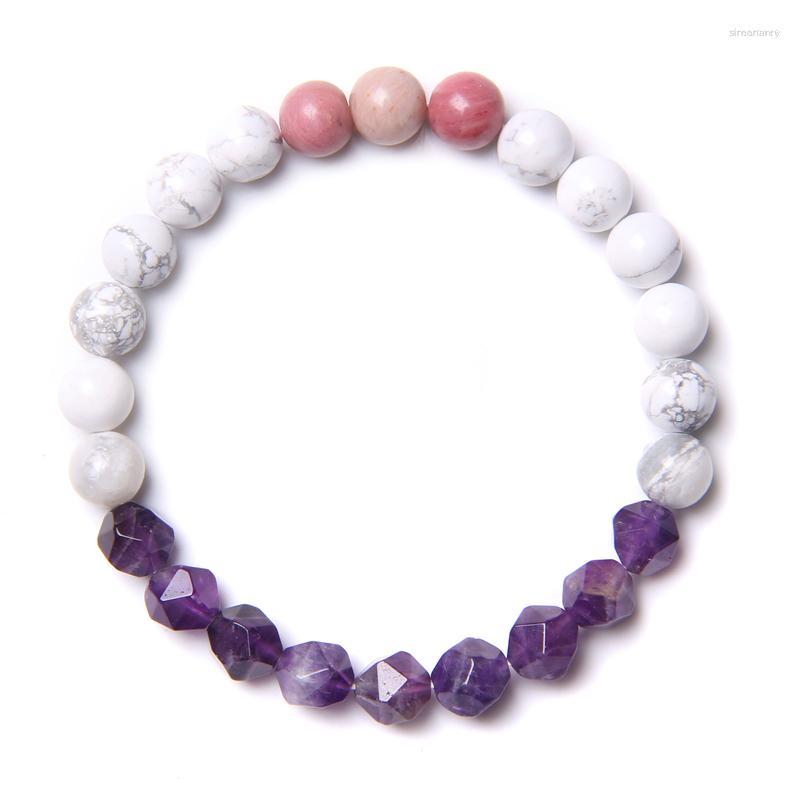 Strand Women Elastic Bracelet Natural Pink Rhodochrosite White Howlite Stone Bead For Girl Friend Jewelry Fashion Drop
Strand Women Elastic Bracelet Natural Pink Rhodochrosite White Howlite Stone Bead For Girl Friend Jewelry Fashion Drop