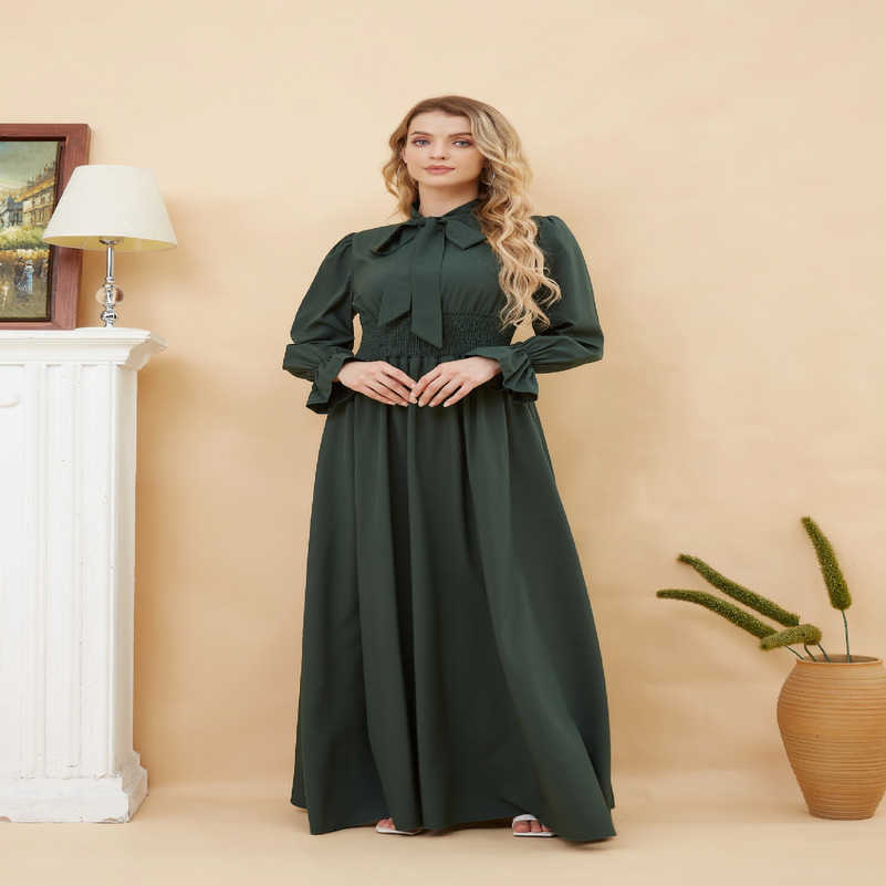 2023 Summer Fashion High end Women' Elegant Temperament High Waist Pleated Long Fit Muslim Dress, Blackish green
2023 Summer Fashion High end Women' Elegant Temperament High Waist Pleated Long Fit Muslim Dress, Blackish green
