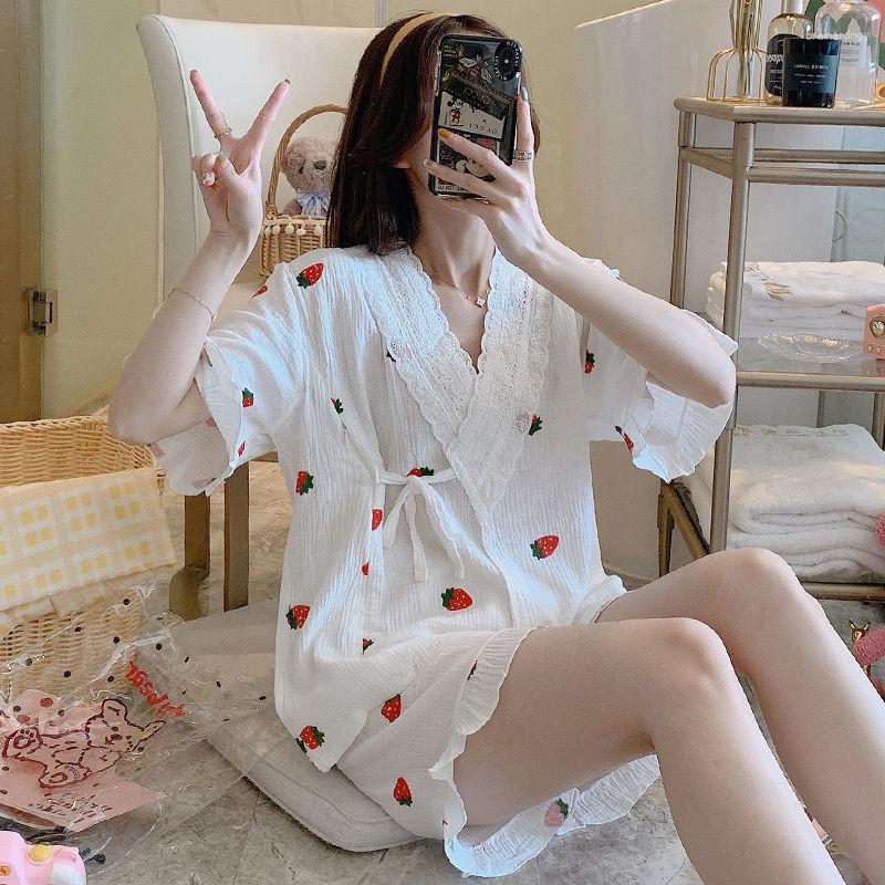Women's Sleepwear Spring And Summer Ladies Pajamas 2023 Japanese Short-sleeved Cotton Gauze Thin Section Kimono Home Wear Set, Yellow radish
Women's Sleepwear Spring And Summer Ladies Pajamas 2023 Japanese Short-sleeved Cotton Gauze Thin Section Kimono Home Wear Set, Yellow radish