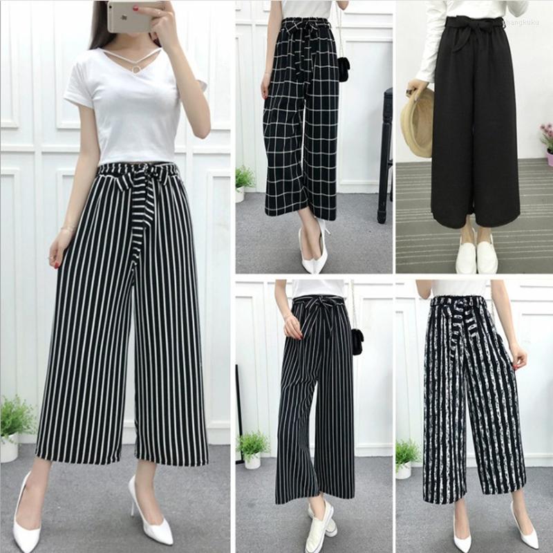 Women's Pants Summer Striped Style Black Loose High Waist Crop Casual Women Chiffon Wide-leg Plus
Women's Pants Summer Striped Style Black Loose High Waist Crop Casual Women Chiffon Wide-leg Plus