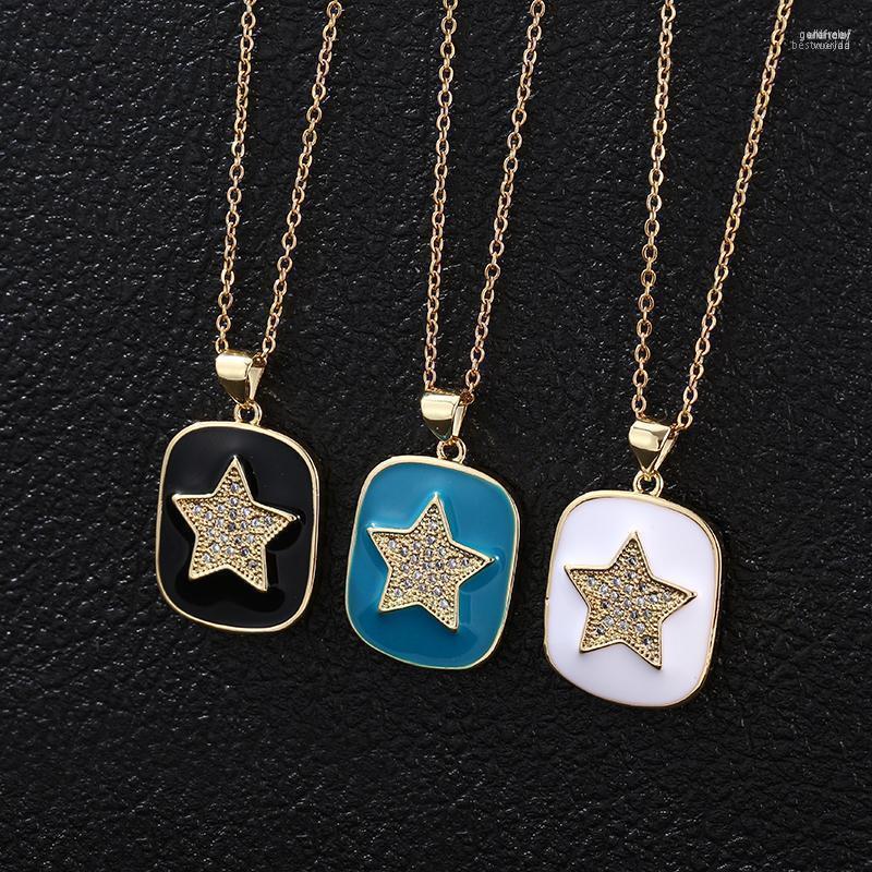 Pendant Necklaces 2023 Retro Stainless Steel Square Drip Oil Full CZ Five-Pointed Star Necklace For Women Charm Female Jewelry Gifts Gord22
Pendant Necklaces 2023 Retro Stainless Steel Square Drip Oil Full CZ Five-Pointed Star Necklace For Women Charm Female Jewelry Gifts Gord22