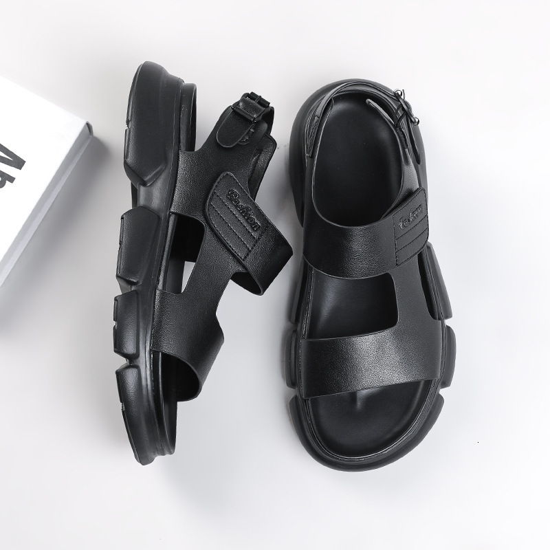 Sandals Summer Men's 2023 Fashion Buckle Beach Shoes Thick Sole Outdoor Men Leather Sandal Male 230628, Black
Sandals Summer Men's 2023 Fashion Buckle Beach Shoes Thick Sole Outdoor Men Leather Sandal Male 230628, Black