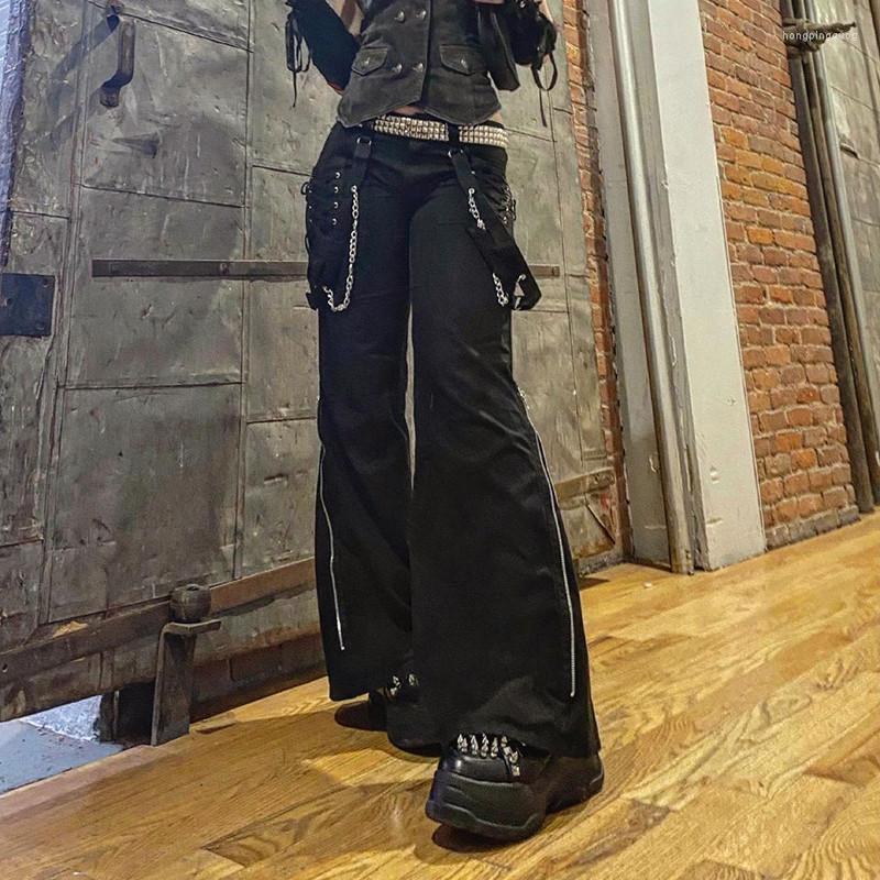 Women' Pants Women Hip Hop High Waist Bandage Streetwear Rivet Trousers Goth Dark Gothic Grunge Black Harajuku Punk Wide Leg
Women' Pants Women Hip Hop High Waist Bandage Streetwear Rivet Trousers Goth Dark Gothic Grunge Black Harajuku Punk Wide Leg