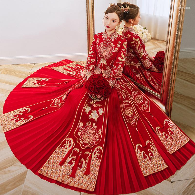 Ethnic Clothing Lovers Wedding Dress Chinese Style Marriage Oriental Choengsam High Quality Embroidery Qipao Exquisite Gift
Ethnic Clothing Lovers Wedding Dress Chinese Style Marriage Oriental Choengsam High Quality Embroidery Qipao Exquisite Gift