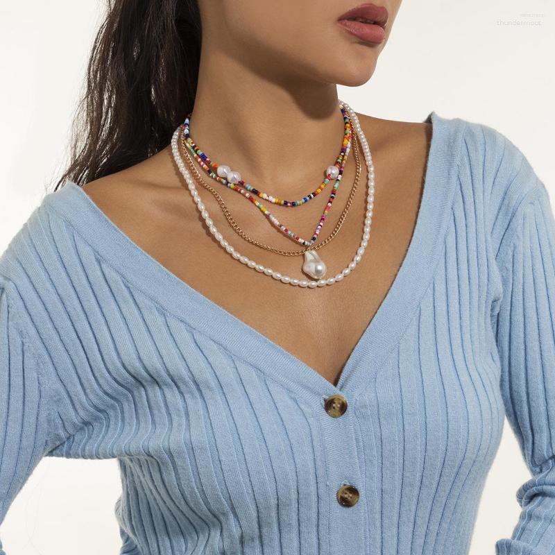 Chains Layered Colorful Beads Irregular Pearl Pendant Choker Necklace Women Bohemian Jewelry Punk Chian Boho Clavicle Female
Chains Layered Colorful Beads Irregular Pearl Pendant Choker Necklace Women Bohemian Jewelry Punk Chian Boho Clavicle Female
