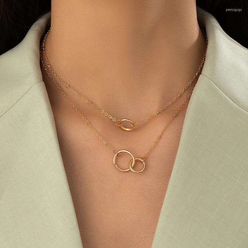 Pendant Necklaces HuaTang Minimalist Hollow Geometric Necklace For Women Double Layer Gold Color Clavicle Chain Trendy Jewelry Gifts 18804
Pendant Necklaces HuaTang Minimalist Hollow Geometric Necklace For Women Double Layer Gold Color Clavicle Chain Trendy Jewelry Gifts 18804