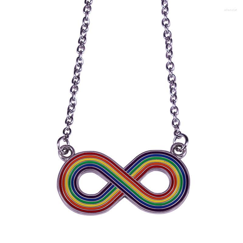 Chains Gay Pride Autism Awareness Rainbow Infinity Necklace Pendant JewelryChains