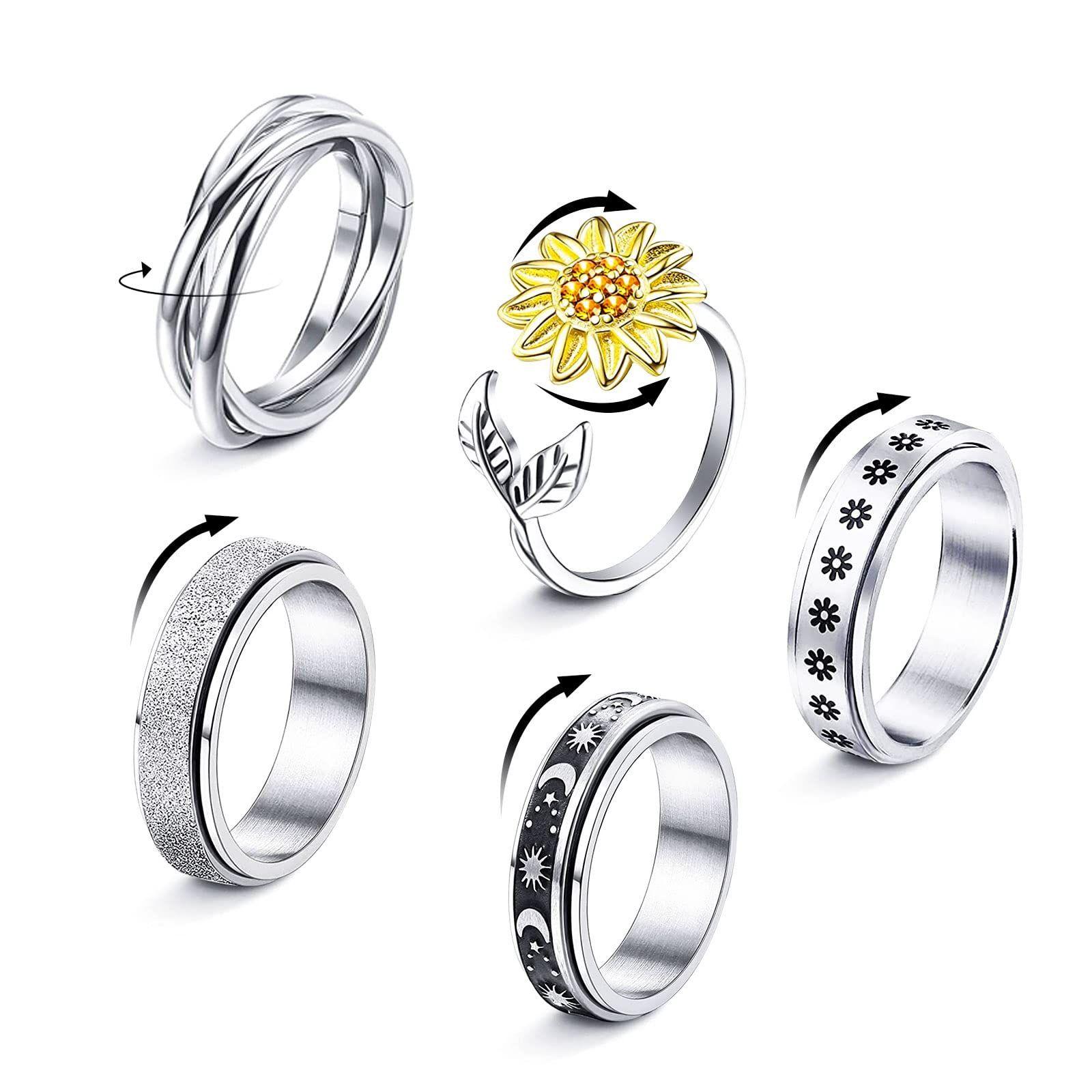 Band Rings Fidget Ring Anxiety For Women Girls Spinner And Adjustable Relief Set Sunflower Moon Star Relieving Adts Drop Delivery 20 Dhqc2
Band Rings Fidget Ring Anxiety For Women Girls Spinner And Adjustable Relief Set Sunflower Moon Star Relieving Adts Drop Delivery 20 Dhqc2
