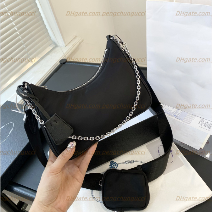 High quality Nylon 3 piece shoulder bags woman luxurys designers lady Cross body purses Womens mens Hobo underarm bags tote Purse fashion Handbags wallet, 2-pink
High quality Nylon 3 piece shoulder bags woman luxurys designers lady Cross body purses Womens mens Hobo underarm bags tote Purse fashion Handbags wallet, 2-pink