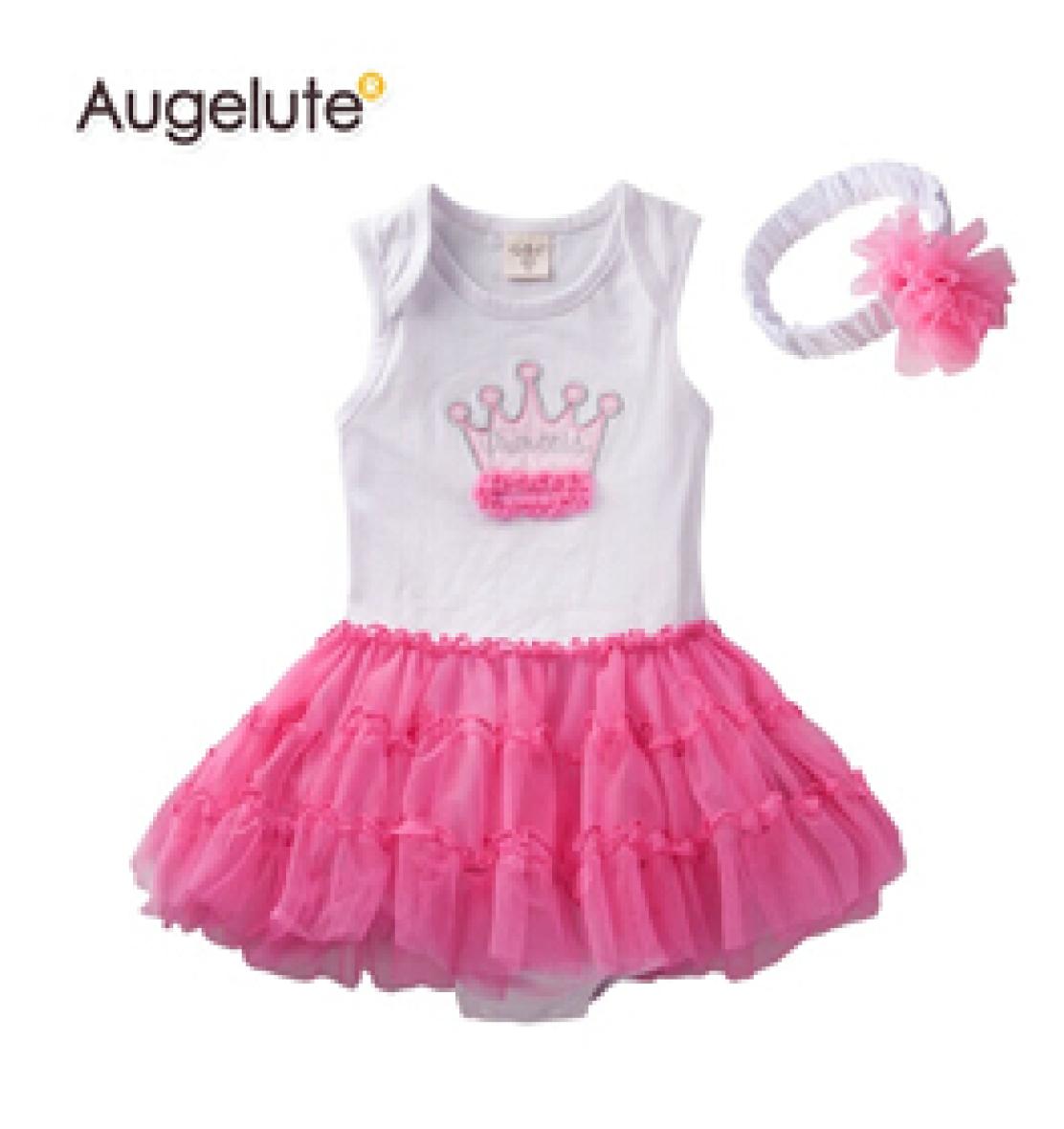 

2019 Summer Baby Girls Romper 100 Pure Cotton Crown One Piece Tutu Dress Jumpsuits With headband Set Toddler Rompers Clothes Reta5974477, Watermelon red