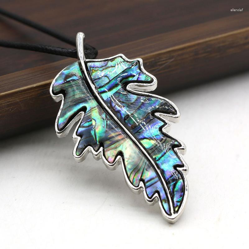 Pendant Necklaces Natural Abalone Shell Necklace Vintage Leaf Shape Alloy Brooch With Leather Rope Charm Jewelry For Women Gord22
Pendant Necklaces Natural Abalone Shell Necklace Vintage Leaf Shape Alloy Brooch With Leather Rope Charm Jewelry For Women Gord22