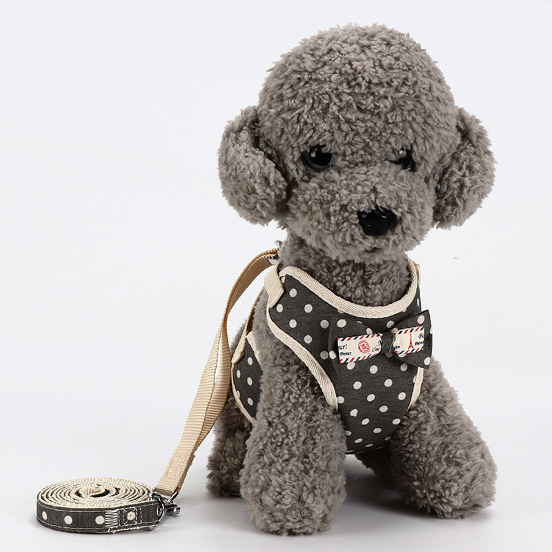 Spot wholesale Korean version bow pet chest strap vest type cat dog traction rope