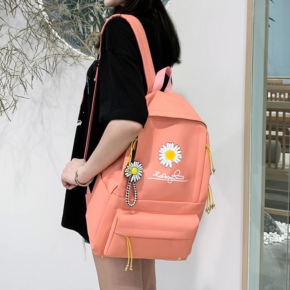School Bags 4Pcs/Set Women School Backpacks Schoolbag Daisy Canvas For Teenagers Girls Student Book Bag Boys Satchel Bolsas Mochilas Sac 230627